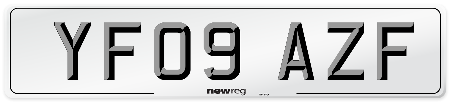 YF09 AZF Number Plate from New Reg